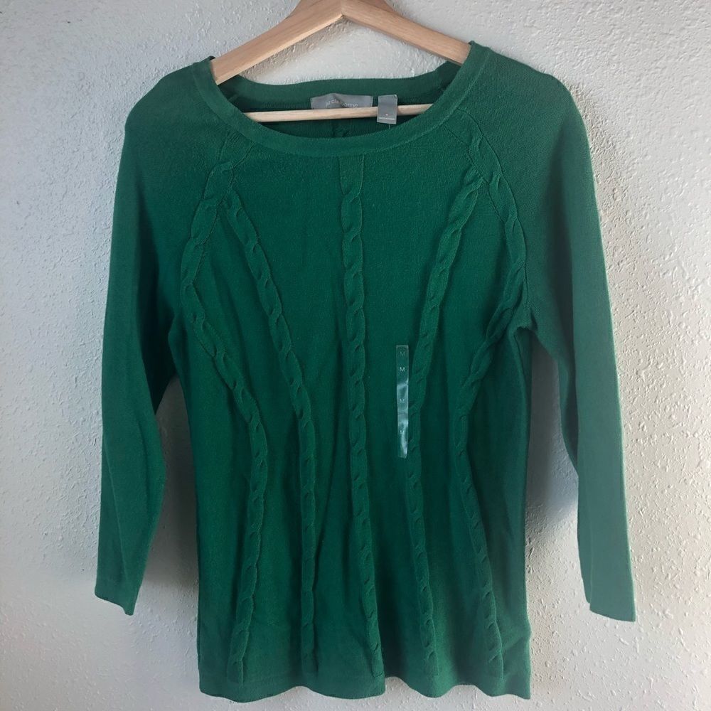 Nwt Liz Claiborne Green Perfectsweater Size M